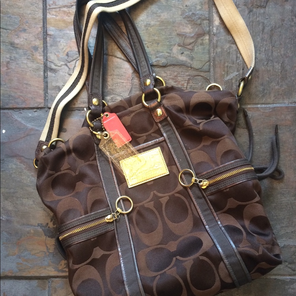 Coach dark brown poppy bag